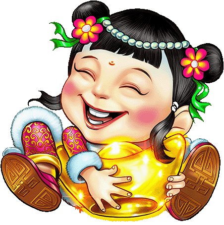 88 Fortunes girl FuBaby with gold symbol from 88 Fortunes Coin Combo game
